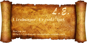 Lindmayer Erzsébet névjegykártya