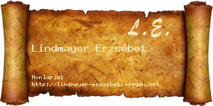 Lindmayer Erzsébet névjegykártya